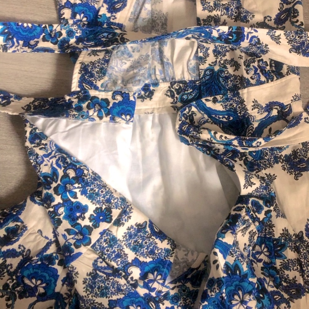 NWT Christian Lacroix blue wrap dress paisley Medium / M NEW - Picture 5 of 8